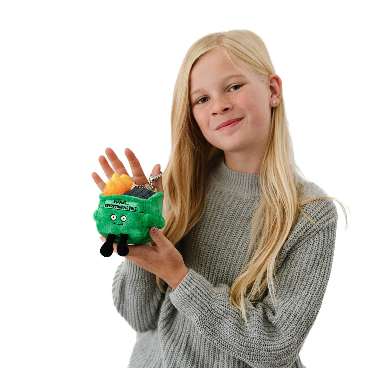 Punchkins - "I'm Fine. Everything Is Fine" Dumpster Fire Plush Bag Charm