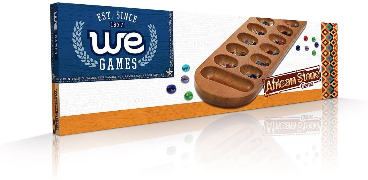 Mancala Board Game with Walnut Stain - 22 in.