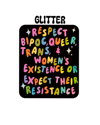 Respect sticker glitter rainbow hydroflask planner