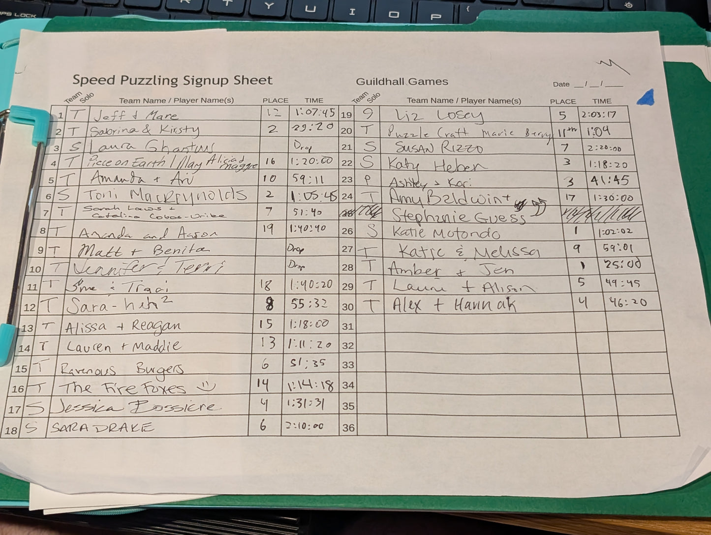 Guildhall Games' November Speed Puzzling Bonanza!