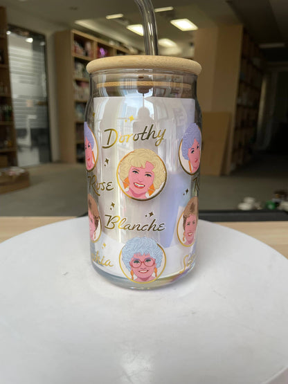 Golden Girls Iridescent & Foil 16oz Glass Tumbler