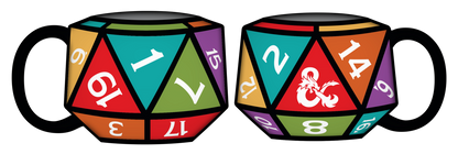 Dungeons & Dragons D20 Die Ceramic 3D Sculpted Mug