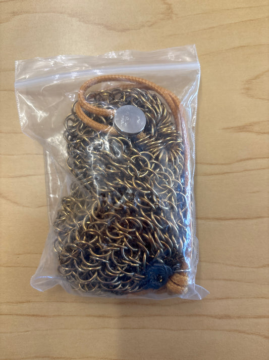 Hero's Chainmail Dice Bag - Gold