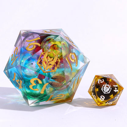55mm Chaos Orb D20- Liquid Core Sharp Edge Resin