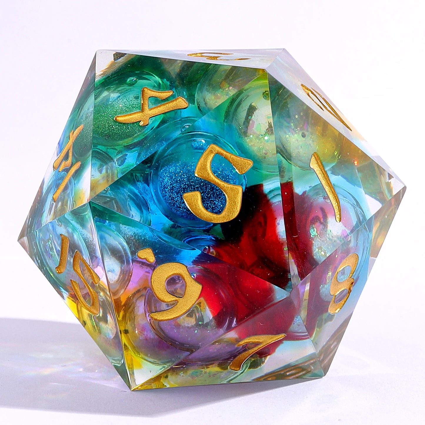 55mm Chaos Orb D20- Liquid Core Sharp Edge Resin