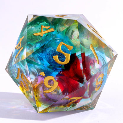 55mm Chaos Orb D20- Liquid Core Sharp Edge Resin