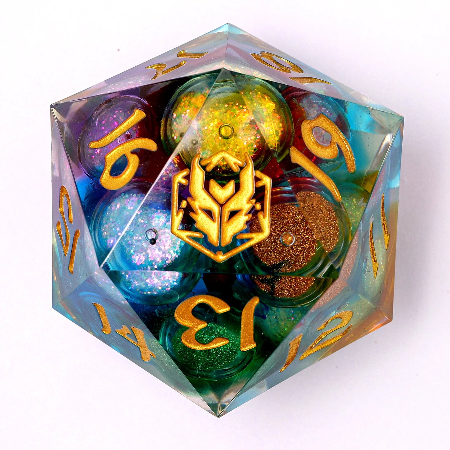 55mm Chaos Orb D20- Liquid Core Sharp Edge Resin