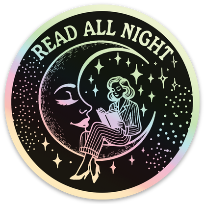 Read all night holographic sticker hydroflask planner