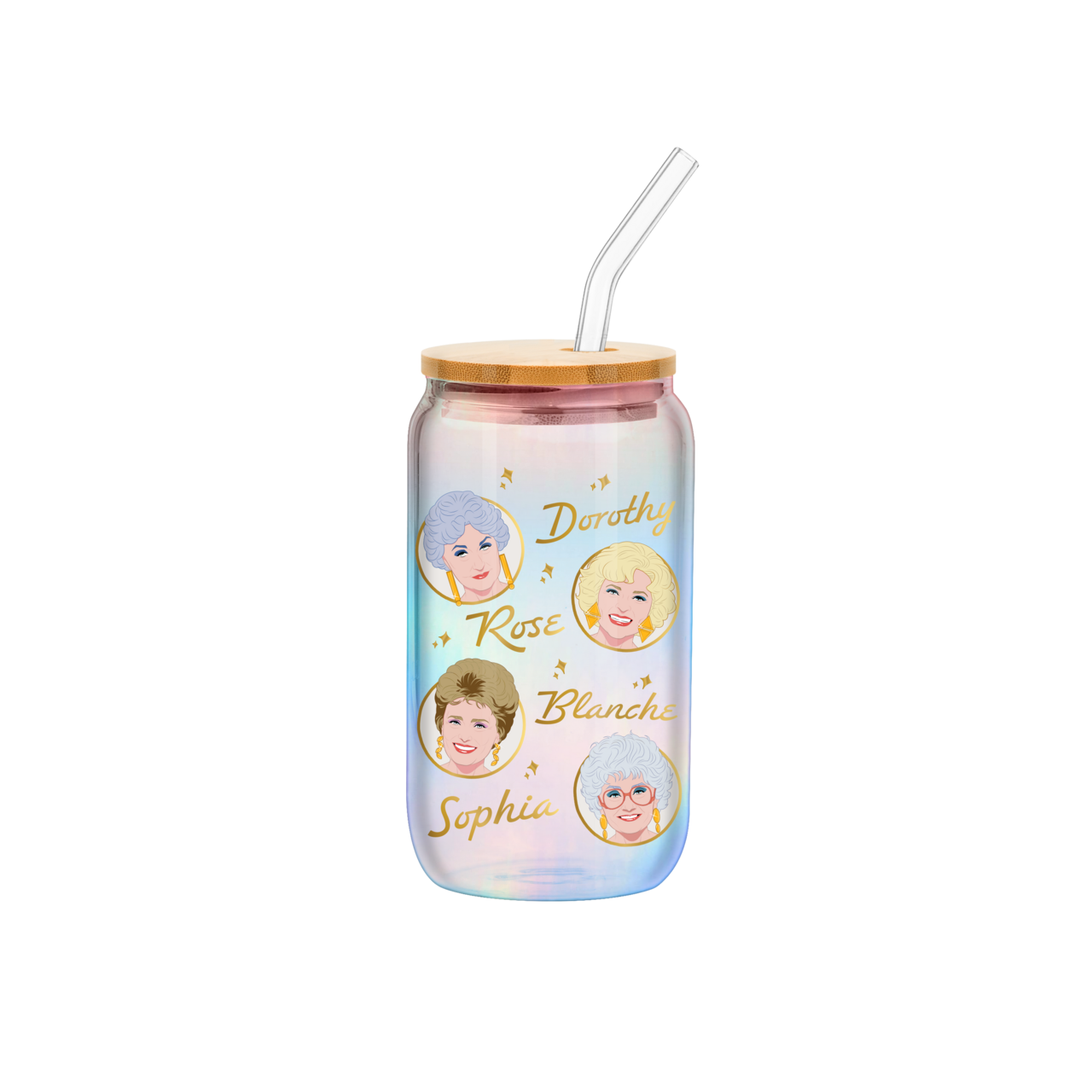 Golden Girls Iridescent & Foil 16oz Glass Tumbler