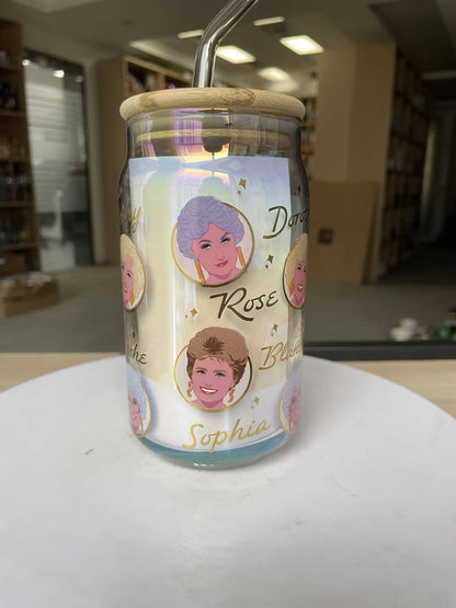 Golden Girls Iridescent & Foil 16oz Glass Tumbler