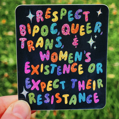 Respect sticker glitter rainbow hydroflask planner