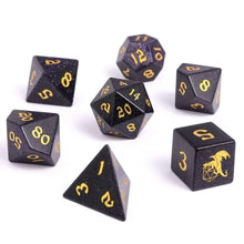 Dragon's Hoard Gemstone Dice - Blue Goldstone, with Deluxe Case