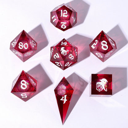Captured Magic Liquid Core Dice Set - Shadowfae Euphoria, Hand Sanded Sharp Edge Resin