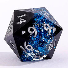 Captured Magic Dice Set - Mana Path Blue, Hand Sanded Sharp Edge Resin