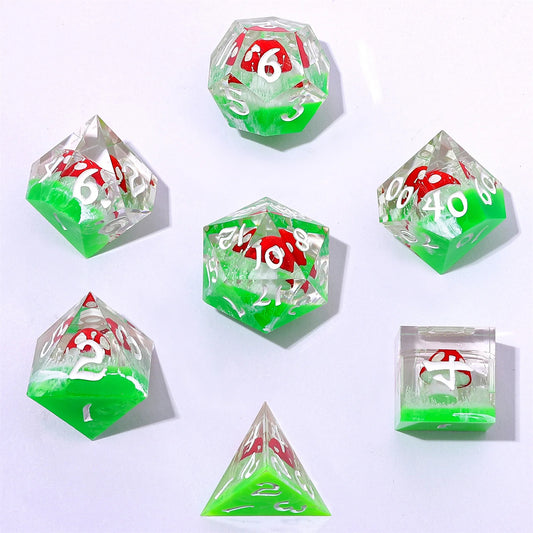 Captured Magic Dice Set - Fairy Trip, Sharp Edge Resin