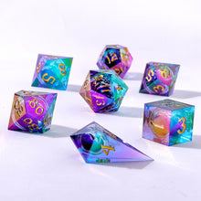 Captured Magic Liquid Core Dice Set - Always Watching Oil Eye, Hand Sanded Sharp Edge Resin