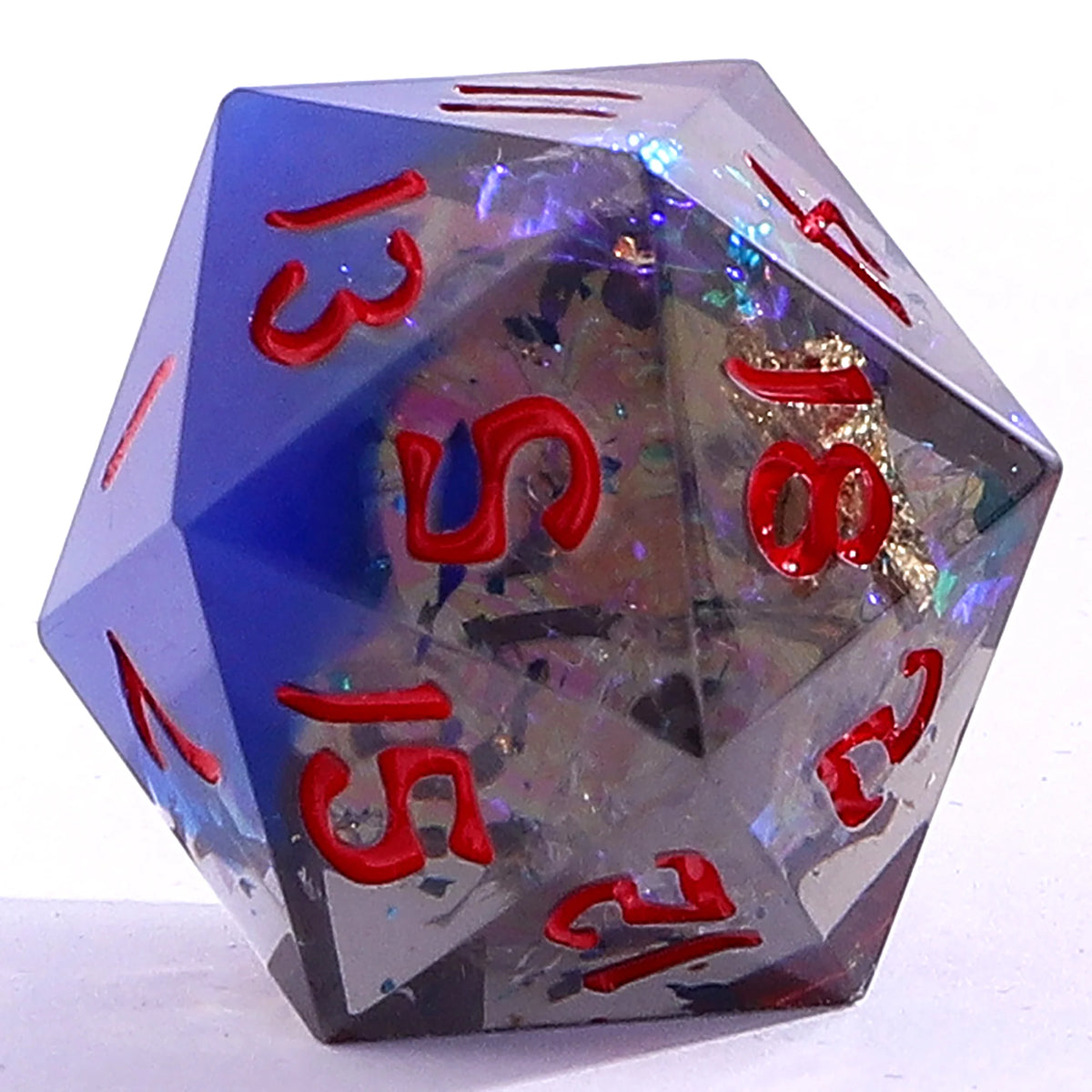 Captured Magic Dice Set - Sapphire Inferno, Sharp Edge Resin