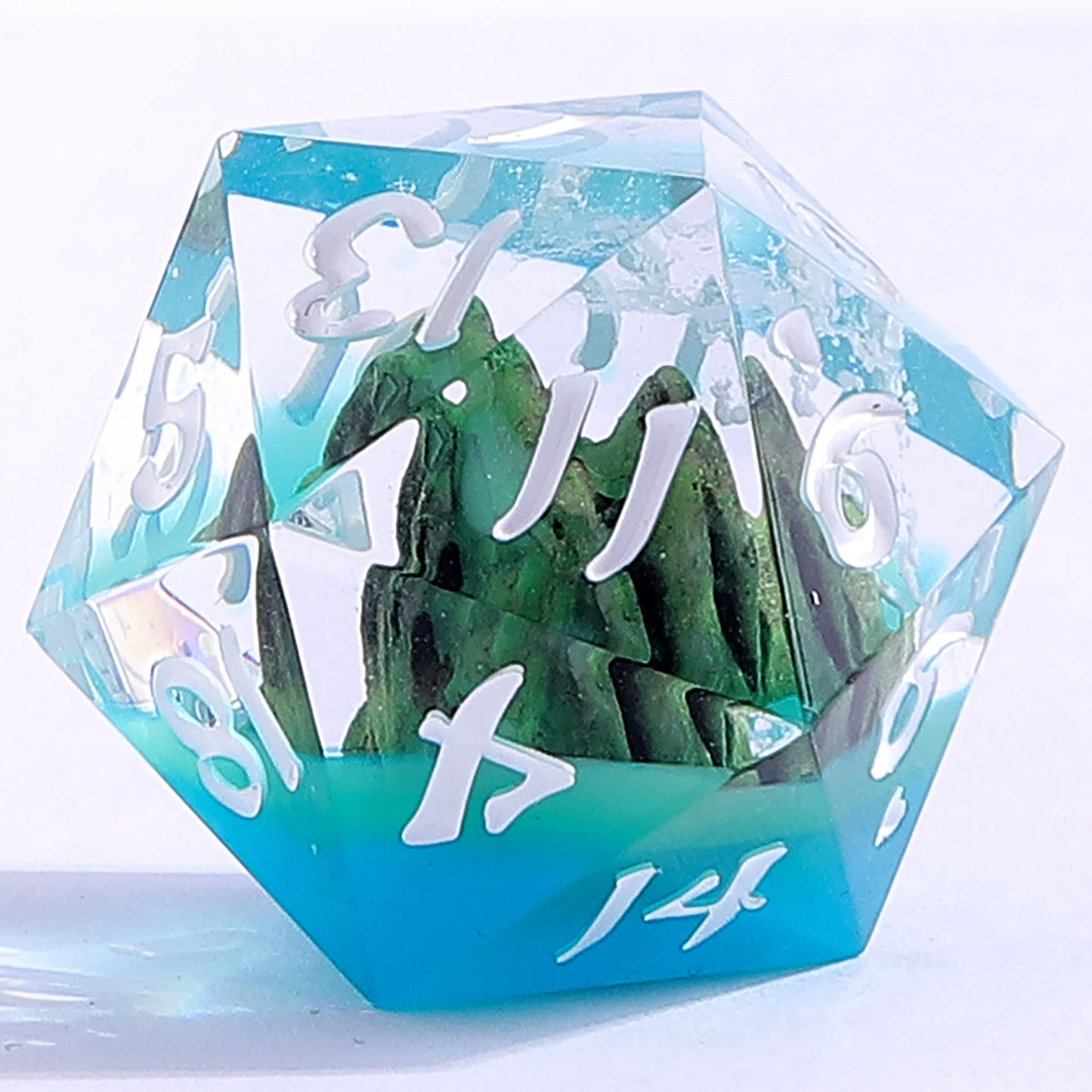 Captured Magic Dice Set - Mystic Peaks, Sharp Edge Resin