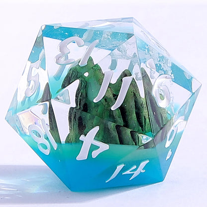 Captured Magic Dice Set - Mystic Peaks, Sharp Edge Resin