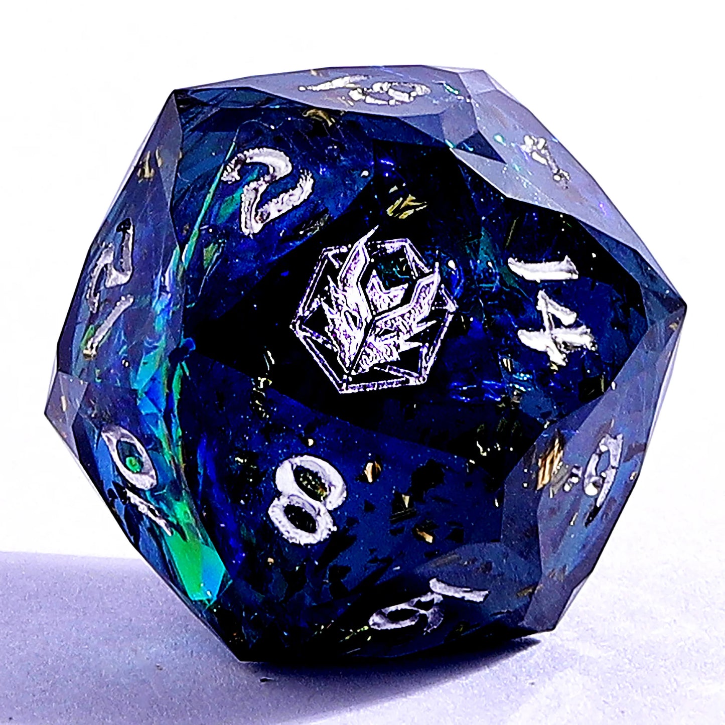 Captured Magic Luster Cut Dice Set - Starry Night Silver, Sharp Edged Resin