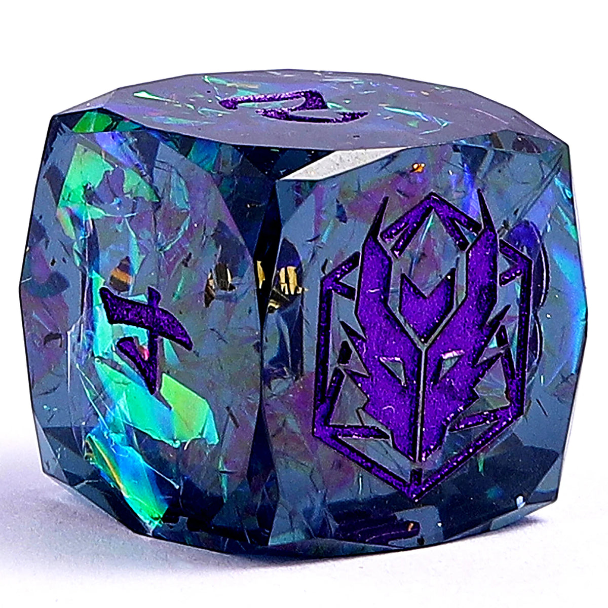 Captured Magic Luster Cut Dice Set - Starry Night Purple, Sharp Edged Resin
