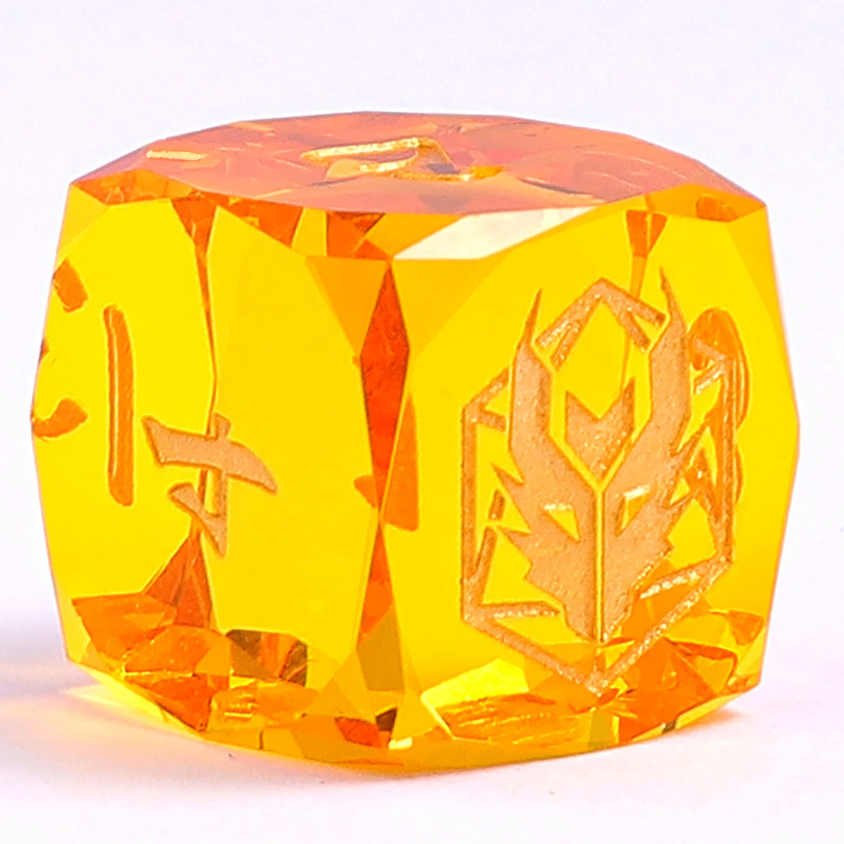 Captured Magic Luster Cut Dice Set - Golden Yellow, Sharp Edged Resin