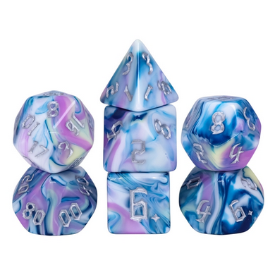 Blooming Violets Dice Set - Resin