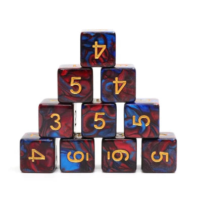 12 Piece D6s - Blue Blood