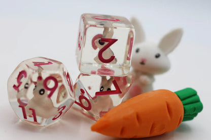 Backyard Bunny Dice Set - Resin Inclusion