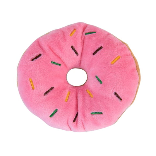 Dog Squeaky Cute Plush Toy - Pink Donut