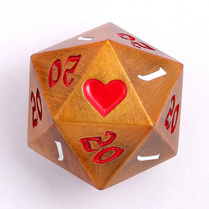 Critical Single D20 - Gold, Solid Metal