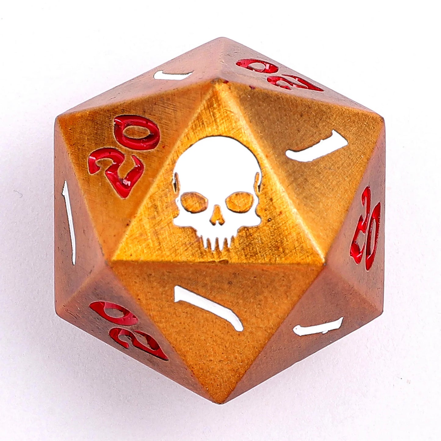 Critical Single D20 - Gold, Solid Metal
