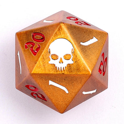 Critical Single D20 - Gold, Solid Metal