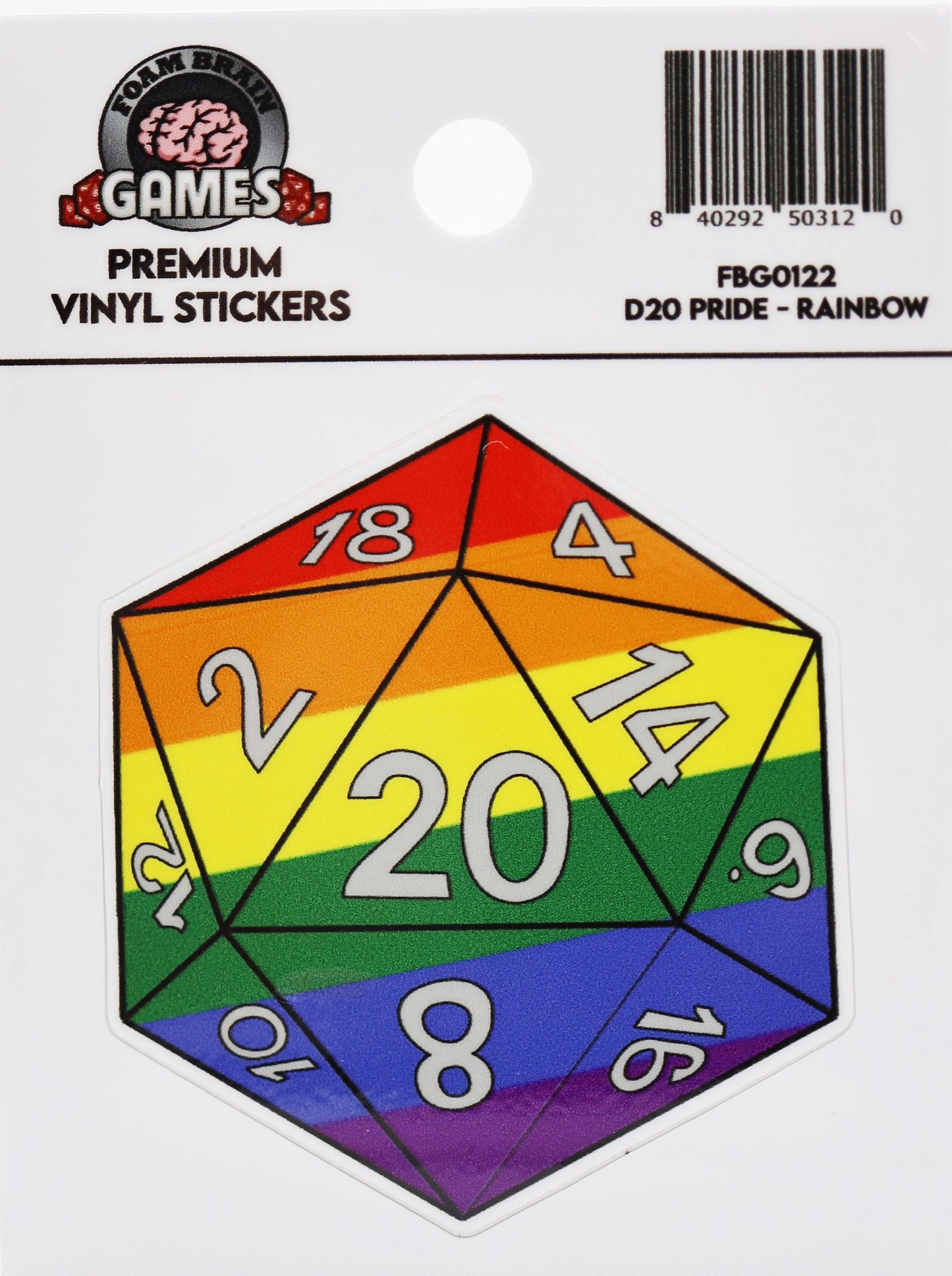Rainbow Pride D20 Sticker