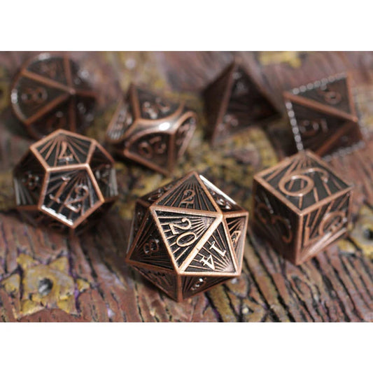 Deco Copper Metal Dice Set