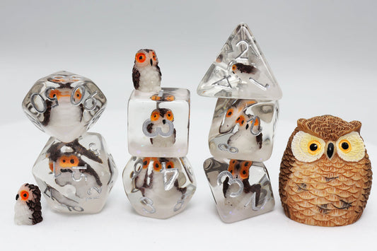 Wise Owl Dice Set - Resin Inclusion