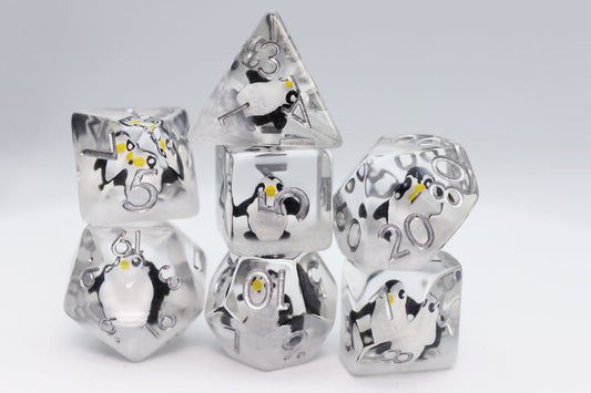 Baby Penguin Dice Set - Resin Inclusion