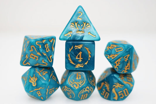 Drake's Flight RPG Dice Set - Cobalt, Resin