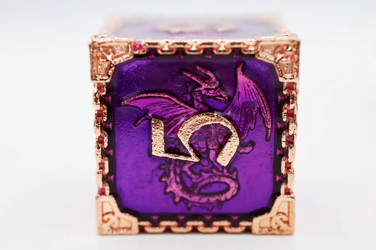 Chained Dragon: Royal with Copper, Metal RPG Dice Set