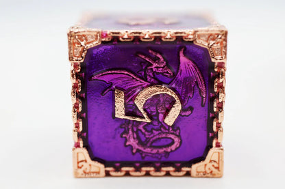 Chained Dragon: Royal with Copper, Metal RPG Dice Set