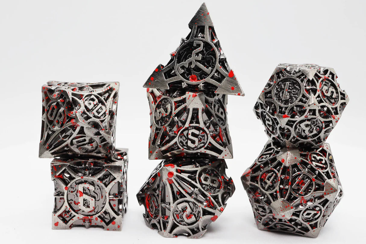 Quiver of Arrows Dice Set - Vampiric Arrow, Solid Metal