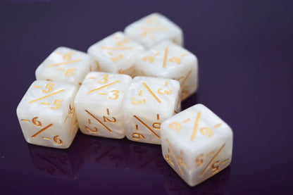 -1/-1 Pearl White Counters for Magic - Set of 8
