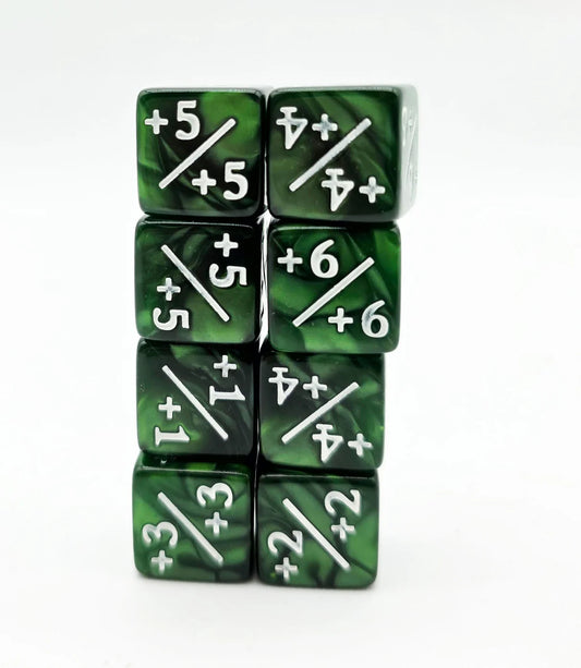 +1/+1 Pearl Green Counters for Magic - Set of 8