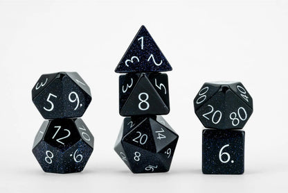 Engraved Blue Sandstone Dice Set - Gemstone