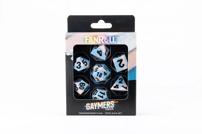 Transgender Pride Dice Set - Sharp Edge Silicone Rubber