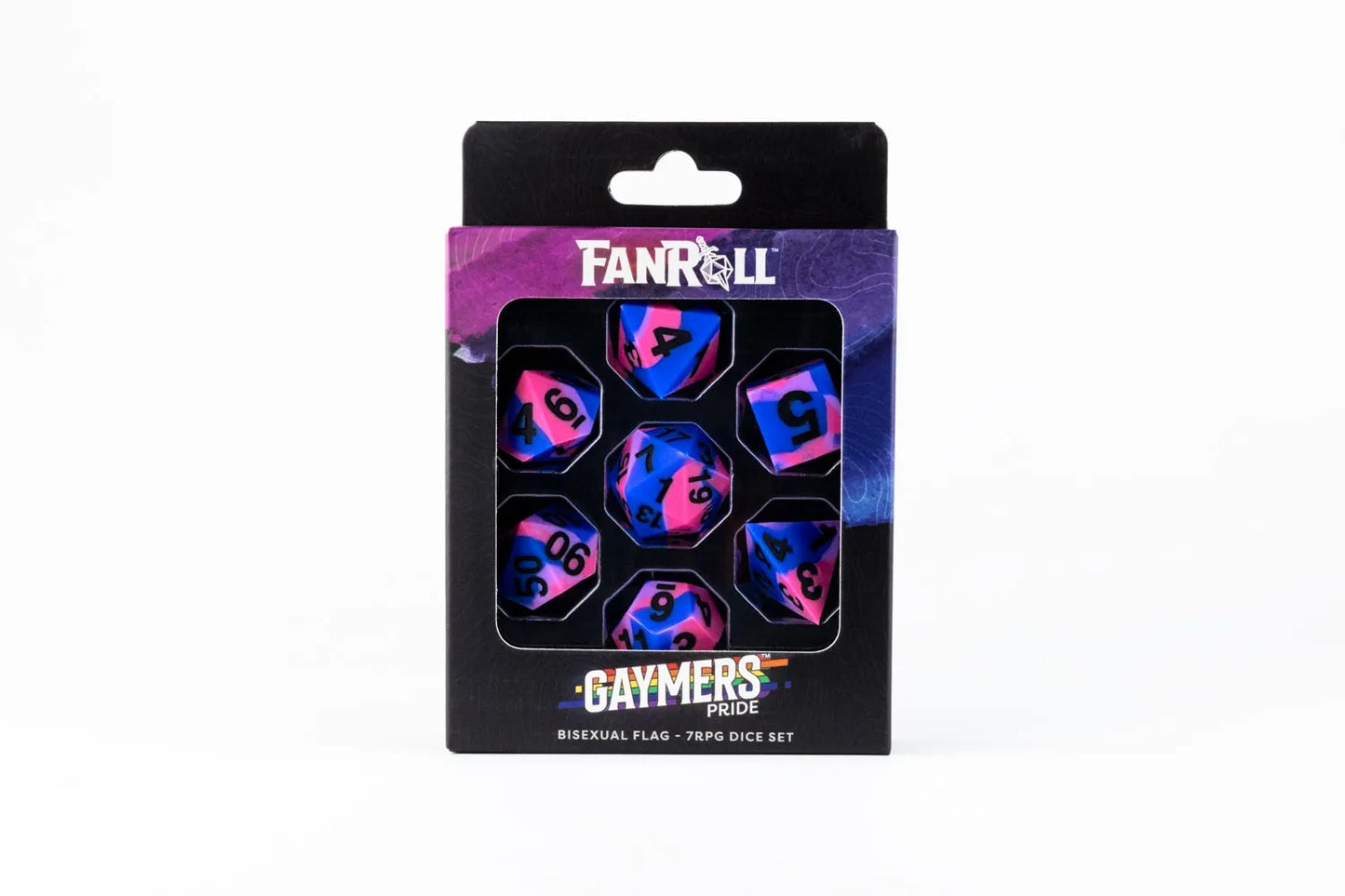 Bisexual Pride Dice Set - Sharp Edge Silicone Rubber