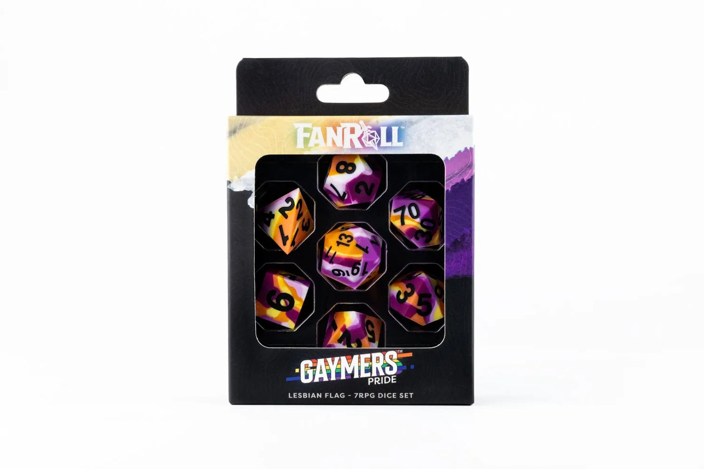 Lesbian Pride Dice Set - Sharp Edge Silicone Rubber
