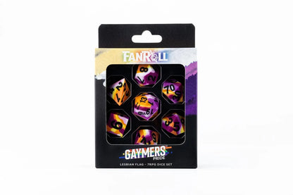 Lesbian Pride Dice Set - Sharp Edge Silicone Rubber