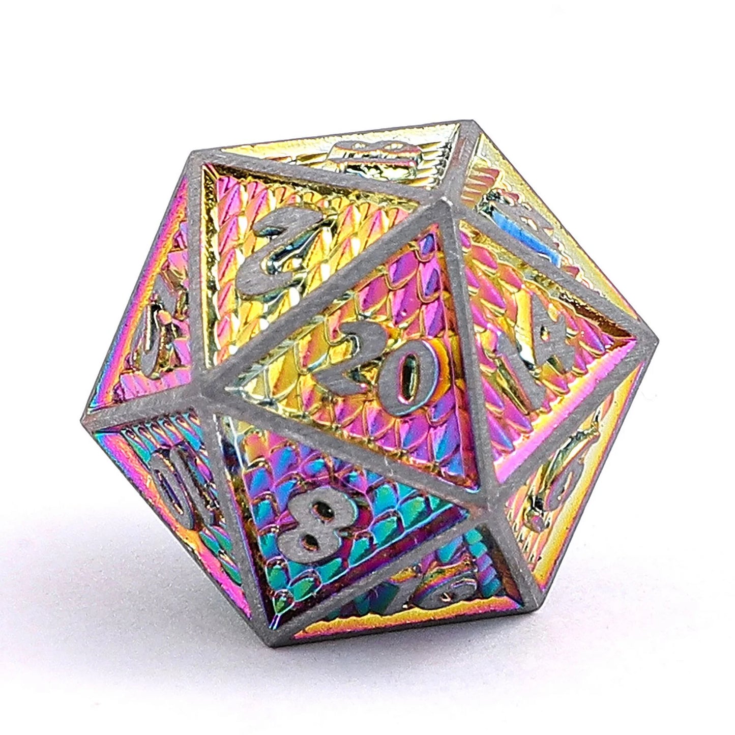 Mini Behemoth Dice Set - Brushed Rainbow, Solid Metal