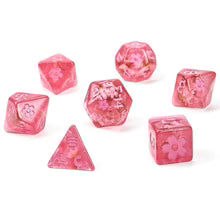 Wyrmforged Rollers Dice Set -  Pink Ink Sakura Blossom, Rounded Resin
